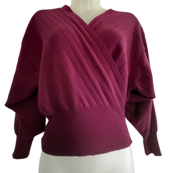 Fashion Nova elegant wine-colored women's sweater, size XS, made of viscose - Picture 10 of 11